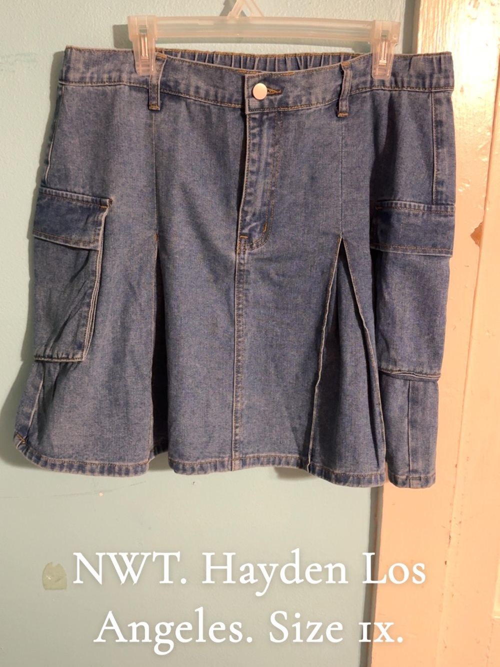 Hayden Los Angeles Blue Denim A-Line Skirt